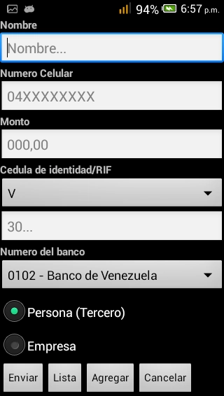 Formulario pagomovil sms bfc